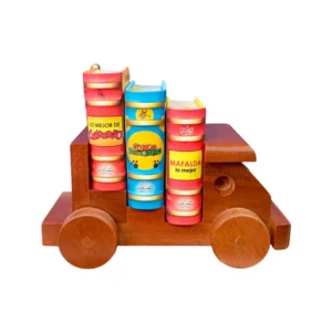 Soporte de 3 minilibros modelo carrito